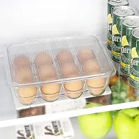 Atipriya Stackable Acrylic Covered Egg Storage Box | Egg Trays for Refrigerator | Carrier Bin | Holds 12 Eggs | 1 Pack | Clear-thumb2