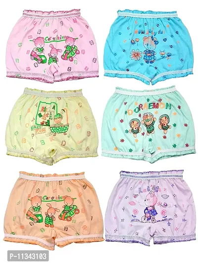 Atipriya Bloomers Baby Girls & Baby Boys Soft Cotton Brief Panty Innerwear Drawer Comfortable & Regular Fit Bloomers for Kids, Pack of 6-thumb0