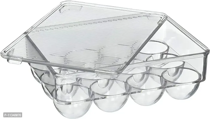 Atipriya Stackable Acrylic Covered Egg Storage Box | Egg Trays for Refrigerator | Carrier Bin | Holds 12 Eggs | 1 Pack | Clear