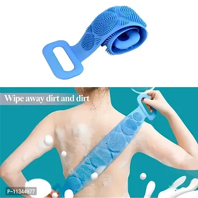 Atipriya Silicone Body Scrubber Belt, Double Side Shower Exfoliating Belt Removes Bath Towel, Double Chopping Belt Scrubber Washer for Bath-thumb3