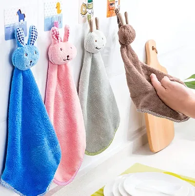 Atipriya Microfiber Wash Basin Hanging Hand Kitchen Towel Napkin with Ties | Soft Hanging Hand Towel for Bathroom & Kitchen- Set of 3