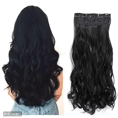 Atipriya 5 Clips ? Head 1 Piece 24 Inch Hair Extensions For Women And Girls Wavy/Curly Black Hair Extensions to Increase Instant Length And Volume