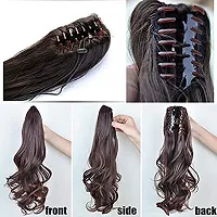 Atipriya Hair Extensions And Wigs Ponytails Hairpiece Wavy Claw Clip Ponytail Hair Extensions 22 inch (180g, Black)-thumb1