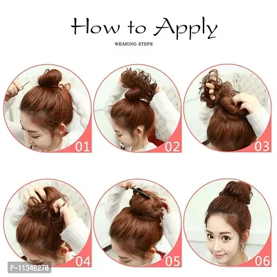 Atipriya 1PCS Messy Hair Bun Hair Piece Hair Extension Elastic Rubber Band Hairpiece Synthetic Hair Scrunchies Hair Piece for Women Girls Color Brown-thumb4