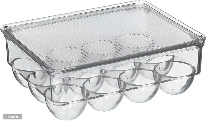 Atipriya Stackable Acrylic Covered Egg Storage Box | Egg Trays for Refrigerator | Carrier Bin | Holds 12 Eggs | 1 Pack | Clear-thumb4