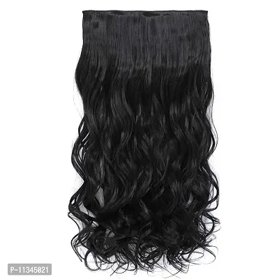 Atipriya 5 Clips ? Head 1 Piece 24 Inch Hair Extensions For Women And Girls Wavy/Curly Black Hair Extensions to Increase Instant Length And Volume-thumb4