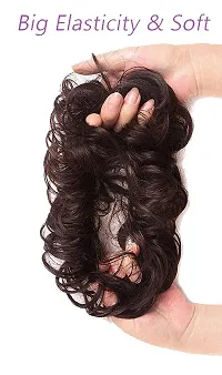 Atipriya 1PCS Messy Hair Bun Hair Piece Hair Extension Elastic Rubber Band Hairpiece Synthetic Hair Scrunchies Hair Piece for Women Girls Color Brown-thumb1