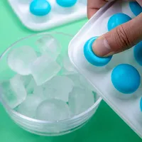 Atipriya 2pc 21 Cavity Pop Up Ice Cube Trays with Lid for Freezer with Easy Release Flexible Silicone Bottom, Stackable, 100% BPA Free, Food Grade (Green/Blue)-thumb4
