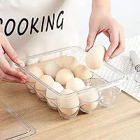 Atipriya Stackable Acrylic Covered Egg Storage Box | Egg Trays for Refrigerator | Carrier Bin | Holds 12 Eggs | 1 Pack | Clear-thumb1