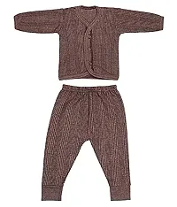 Atipriya Front Open Kids Baby Boys Thermal Set Body Warmer Top & Pyjama, Size Small (0-3 Months), Blue,grey, brown,Pack of 3-thumb1