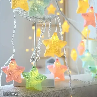 Atipriya 16 LED Crack Pastel Star String Lights for Baby Kids Room Birthday Home Decoration, (4m, Multicolor) (Crack Star String)-thumb4