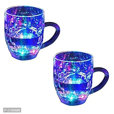 Atipriya Rainbow Magic Color Cup with LED Light Party Mug,(Light Mug Pack of 2), Capacity 250 ml (Multicolor)-thumb0