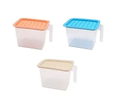 Atipriya Fridge Storage containers & jar Set Plastic Refrigerator Box with Handles and Airtight Lid Unbreakable Kitchen Storage Vegetable, Food, Fruits Basket - Pack of 3 1100 ml-thumb1