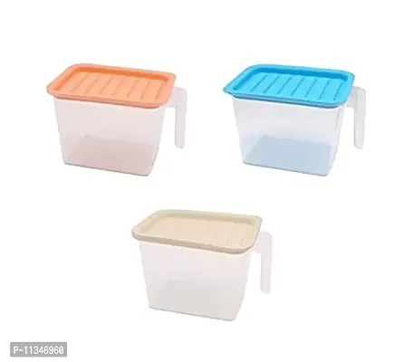 Atipriya Fridge Storage containers & jar Set Plastic Refrigerator Box with Handles and Airtight Lid Unbreakable Kitchen Storage Vegetable, Food, Fruits Basket - Pack of 3 1100 ml-thumb2