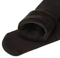 Atipriya Men's| Women's Black Soft Warm Cozy Fully Stretchable Faux Fur Velvet Socks Without Thumb (Pack of 2 pair)-thumb4