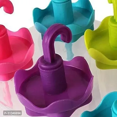 Atipriya Umbrella Style Ice Candy Popsicle Mold & Kulfi Frozen Colorful Stick Ice Cream Mould Yogurt Maker Ice Cube Transparent Tray 6 Pcs(Pack of 1, Multicolor)-thumb5