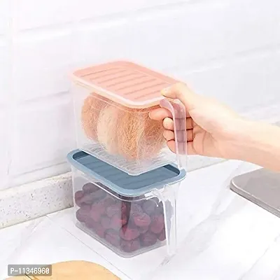 Atipriya Fridge Storage containers & jar Set Plastic Refrigerator Box with Handles and Airtight Lid Unbreakable Kitchen Storage Vegetable, Food, Fruits Basket - Pack of 3 1100 ml-thumb5