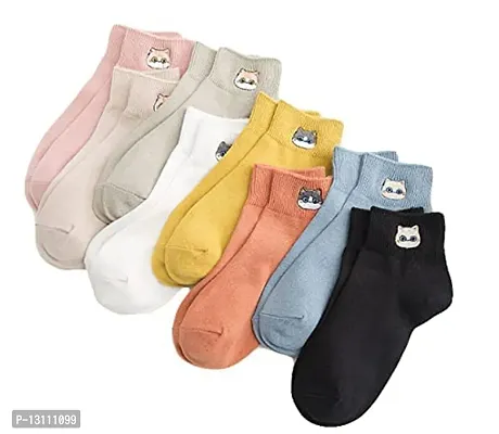Socks for Women Ankle Length| Women Ankle Cotton Socks With MULTI DESIGN AND MULTICOLOR Pack Of 5-thumb0