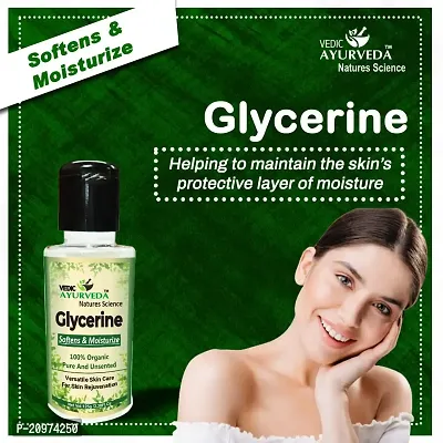 VedicAyurveda Vegetable Glycerine For Natural, Beautiful  Glowing Skin 100% Pure and Unscented Skin Cleanser Softens  Moisturize (125g)-thumb3