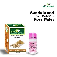 VEDICAYURVEDA Sandalwood Powder With Free Rose water(60ml) Removes dead skin cells, dirt, pollutants from your skin-thumb1