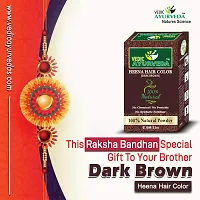 VEDICAYURVEDA Bio-Organic and Natural 100% Pure Dark Brown Hair Color Henna, No Ammonia No Chemical For Smooth and Silky Hairs, Organic and Chemical Less Henna Natural color (100GM)-thumb1