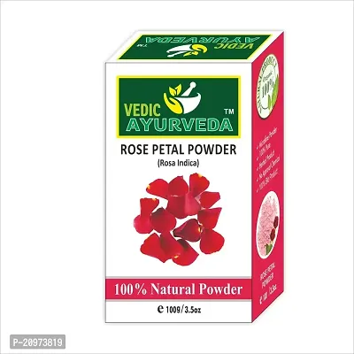 Vedicayurvedas Rose Petals Powder- Bio-Organic and Natural/ 100% Pure Rose Petals Powder for Skin-Care and Face Pack for Fairness - (Pack of 1)-(100gm)