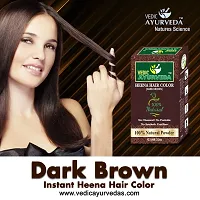 VEDICAYURVEDA Bio-Organic and Natural 100% Pure Dark Brown Hair Color Henna, No Ammonia No Chemical For Smooth and Silky Hairs, Organic and Chemical Less Henna Natural color (100GM)-thumb3