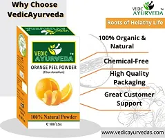 VEDICAYURVEDA Orange Peel powder- Bio-Organic and Natural 100% Pure Orange Peel Powder/For Oil control and Best for skin/- (100 gm)-(Pack of 1)/ Complete natural Skin care-thumb1