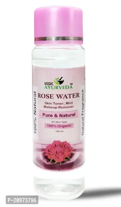 VEDICAYURVEDA Rose water for Skin care and Skin Toner, Makeup Remover (120ml)-thumb0