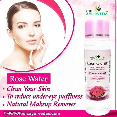 VEDICAYURVEDA Rose water for Skin care and Skin Toner, Makeup Remover (120ml)-thumb3