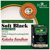 VedicAyurveda Natural Soft Black Henna Hair Color, Natural Henna Hair Color/ 100% Natural Powder (Soft Black)(100 GM)/Healthy, Voluminous and Nourished Hair.-thumb1