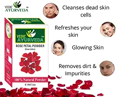 Vedicayurvedas Rose Petals Powder- Bio-Organic and Natural/ 100% Pure Rose Petals Powder for Skin-Care and Face Pack for Fairness - (Pack of 1)-(100gm)-thumb3