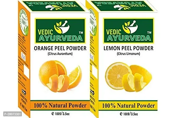 VEDICAYURVEDA Orange Peel Powder and Lemon Peel Powder - Combo Pack (200gm)