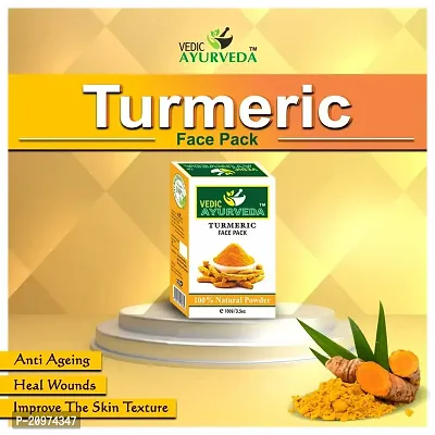 VedicAyurveda Pure Turmeric Powder Face Pack Masks With Free Rose Water(60ml) Glowing Skin Skin Toner For All Skin Type ( Pack of 2 )-thumb2