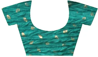 Stylish Cotton Blend Multicoloured Saree with Blouse piece For Women-thumb2