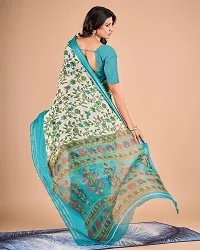 Fancy Linen Saree With Blouse Piece For Women-thumb1