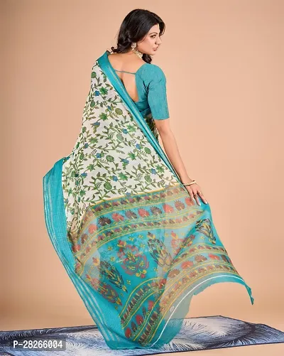 Fancy Linen Saree With Blouse Piece For Women-thumb2