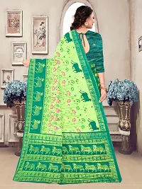 Stylish Cotton Blend Multicoloured Saree with Blouse piece For Women-thumb1