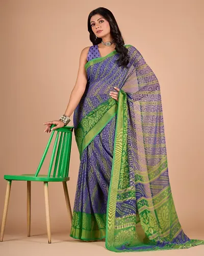 Best Selling Brasso Saree with Blouse piece 