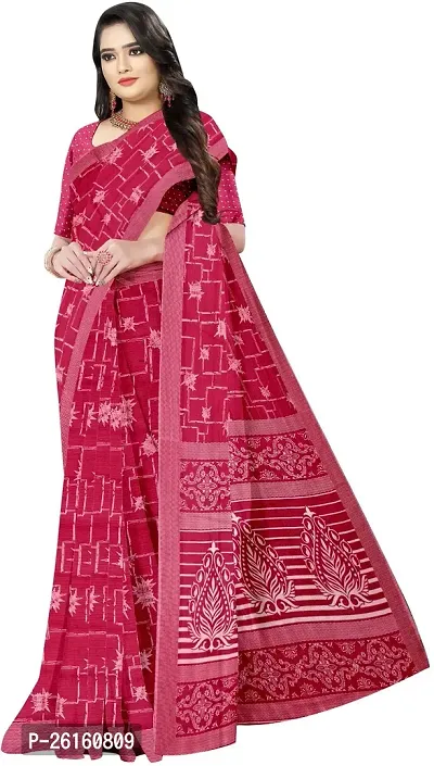 Stylish Chiffon Multicoloured Printed Saree with Blouse piece For Women