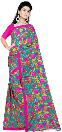 Stylish Chiffon Multicoloured Saree with Blouse piece For Women-thumb3