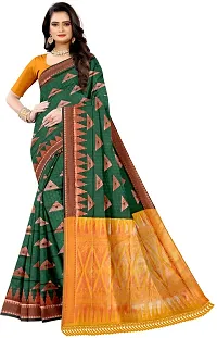 Stylish Silk Blend Multicoloured Saree with Blouse piece For Women-thumb3