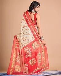 Fancy Linen Saree With Blouse Piece For Women-thumb1