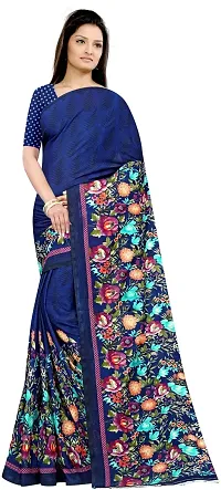 Stylish Chiffon Multicoloured Saree with Blouse piece For Women-thumb3