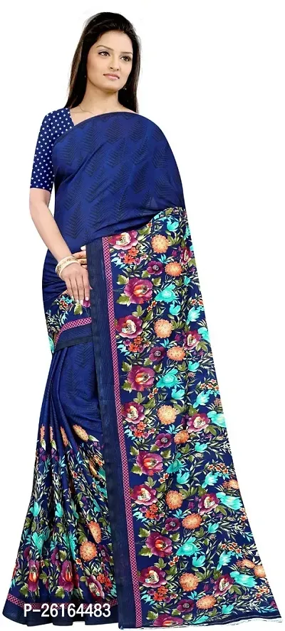 Stylish Chiffon Multicoloured Saree with Blouse piece For Women-thumb4