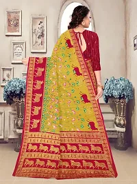 Stylish Cotton Blend Multicoloured Saree with Blouse piece For Women-thumb1