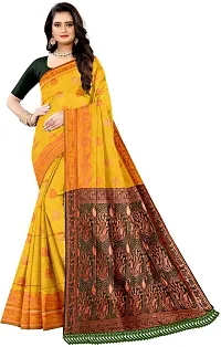 Stylish Silk Blend Multicoloured Saree with Blouse piece For Women-thumb3