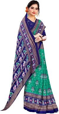 Stylish Cotton Blend Multicoloured Saree with Blouse piece For Women-thumb2