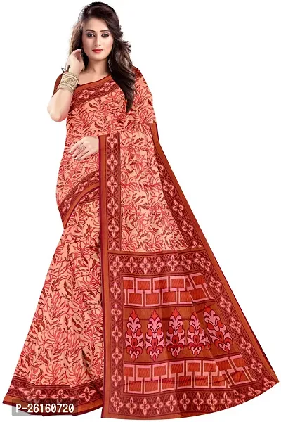 Stylish Chiffon Multicoloured Printed Saree with Blouse piece For Women