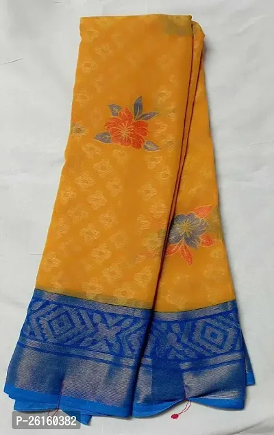 Stylish Brasso Blue Printed Saree with Blouse piece For Women